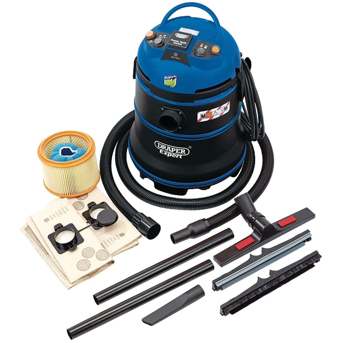 Draper Expert 230V M-Class Wet and Dry Vacuum Cleaner 35L 1200W 38015  White Rose Tools