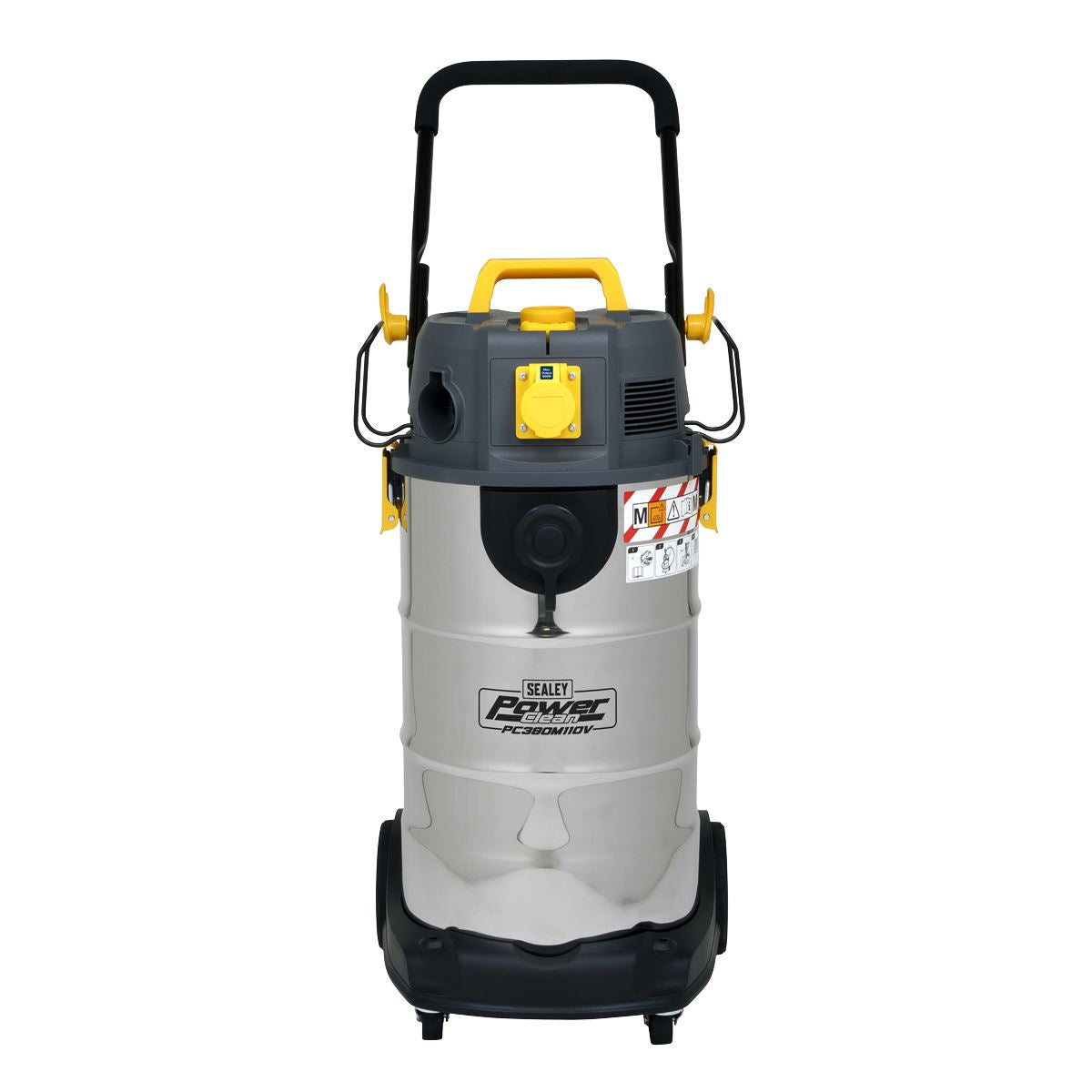 Sealey Vacuum Cleaner Industrial Dust-Free Wet/Dry 38L 1100W/110V Stainless Steel Drum M Class Filtration