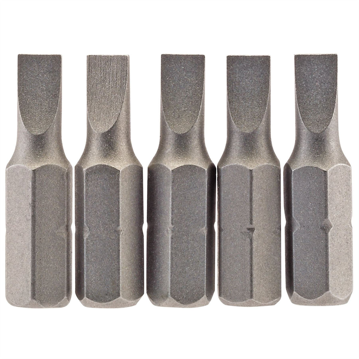 Draper Plain Slot Insert Bit 4.5 mm 1/4" Hex 25mm Long (Pack of 5) 64008  White Rose Tools