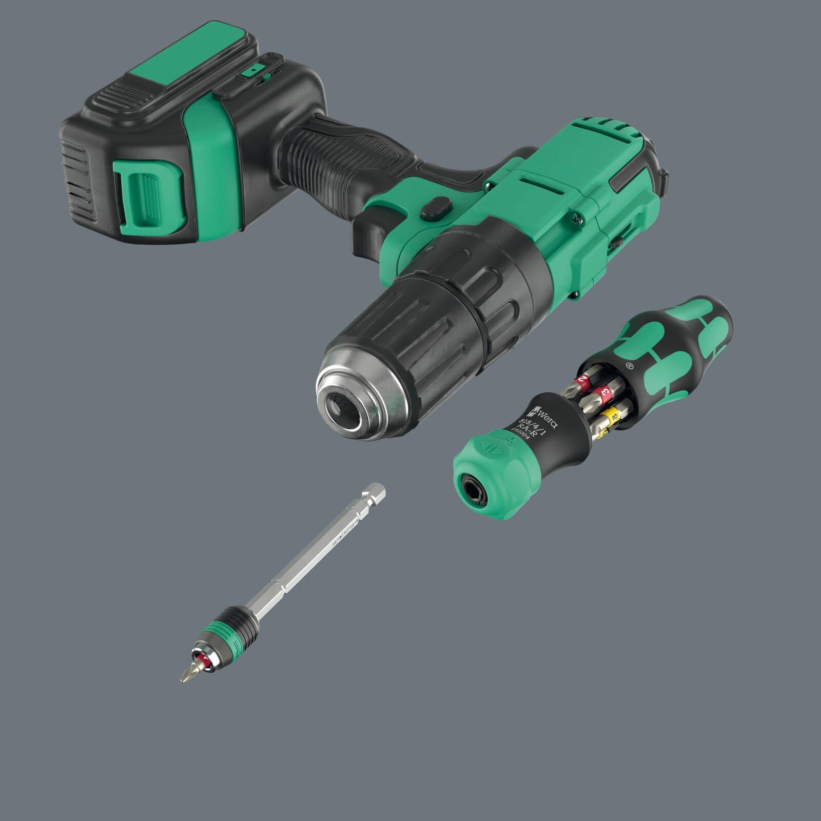 Wera Ratchet Screwdriver Set Kraftform Kompakt 20 RA-R 6 Pieces PZ PH TX SL