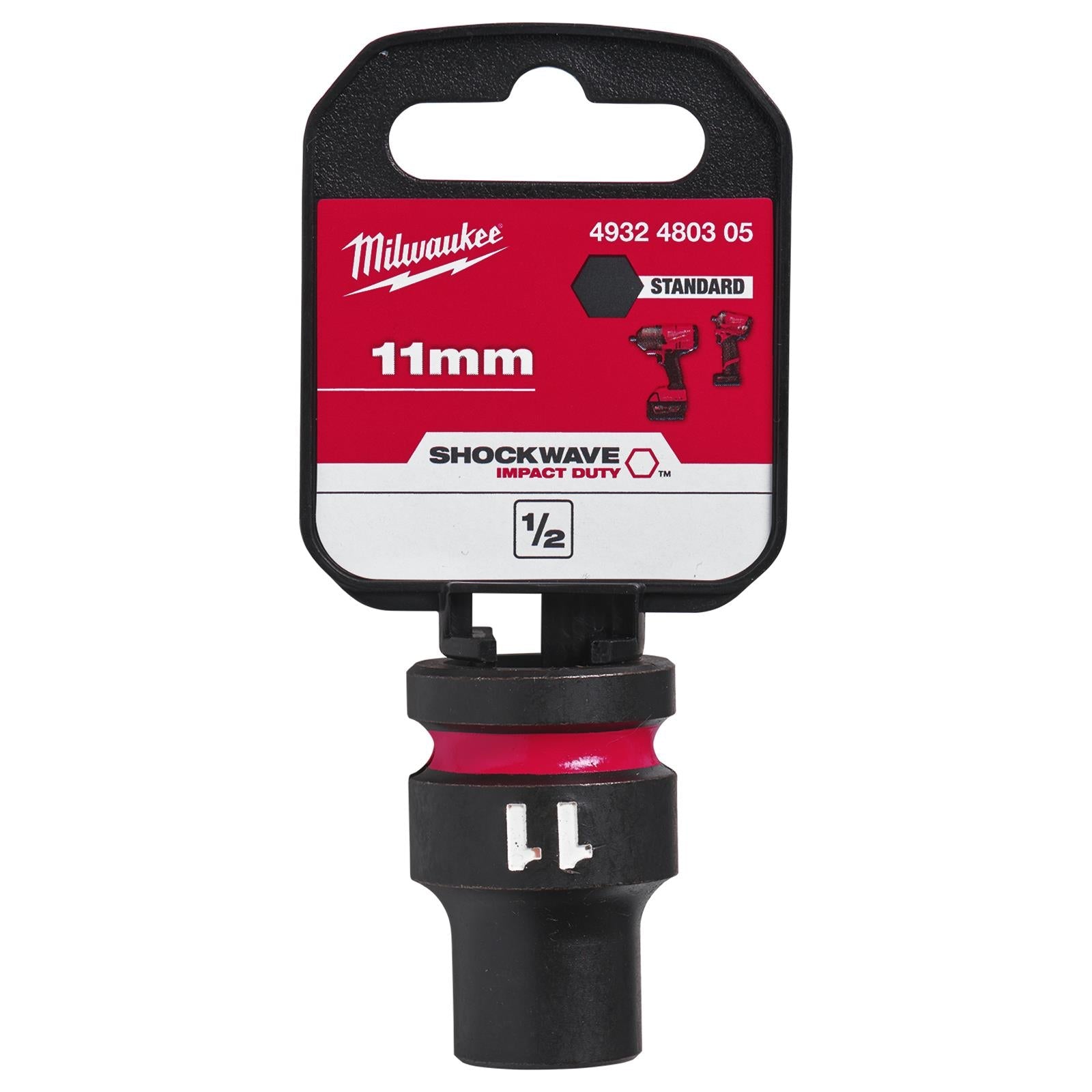 Milwaukee Impact Sockets Standard 1/2" Drive 8-32mm SHOCKWAVE Impact Duty 