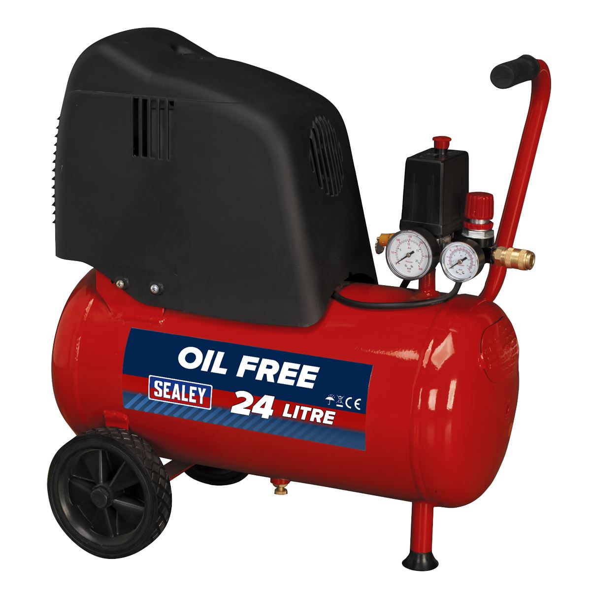 Sealey 24L Oil Free Belt Drive Air Compressor 1.5hp