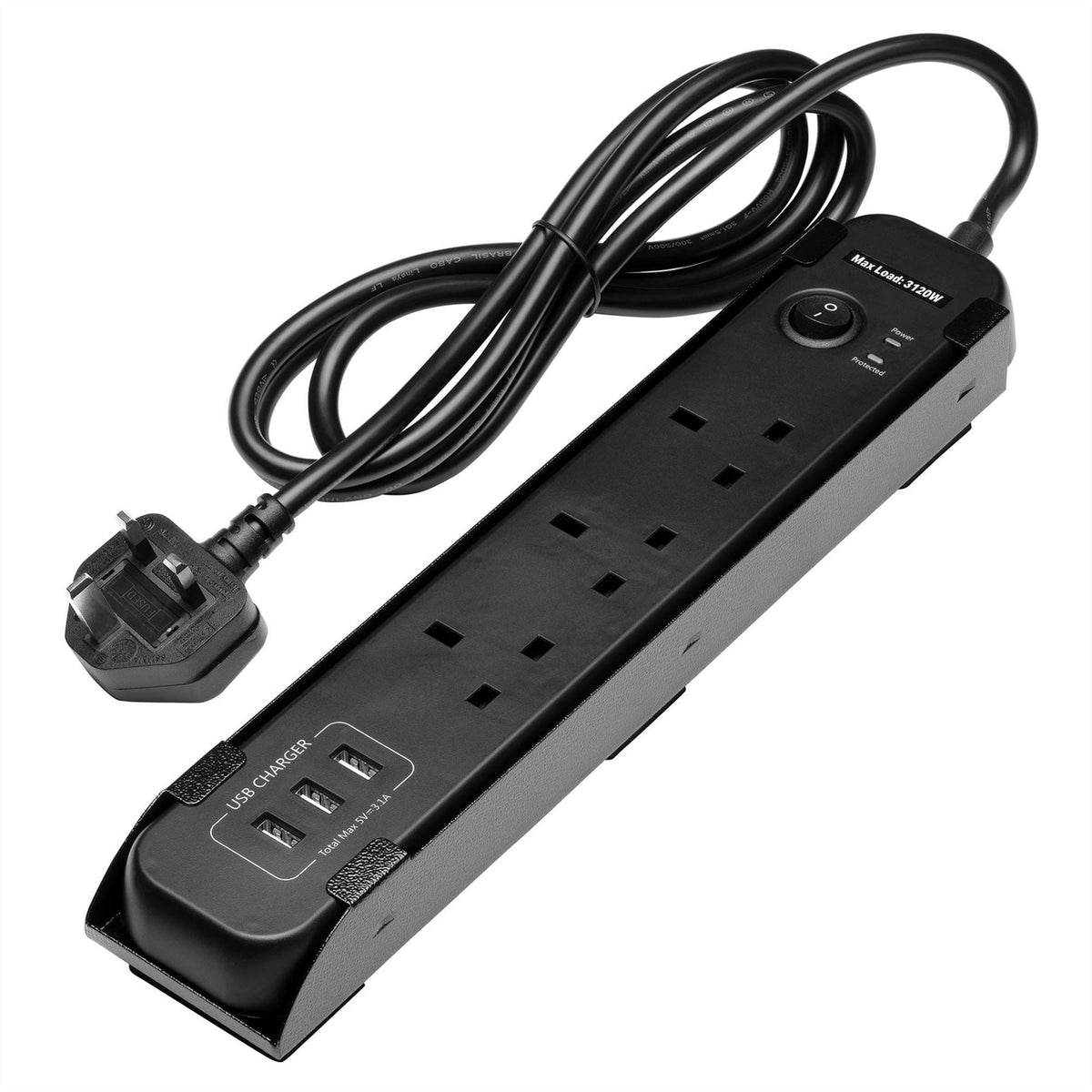 BUNKER UK Power Strip with Magnetic Holder 31713  White Rose Tools