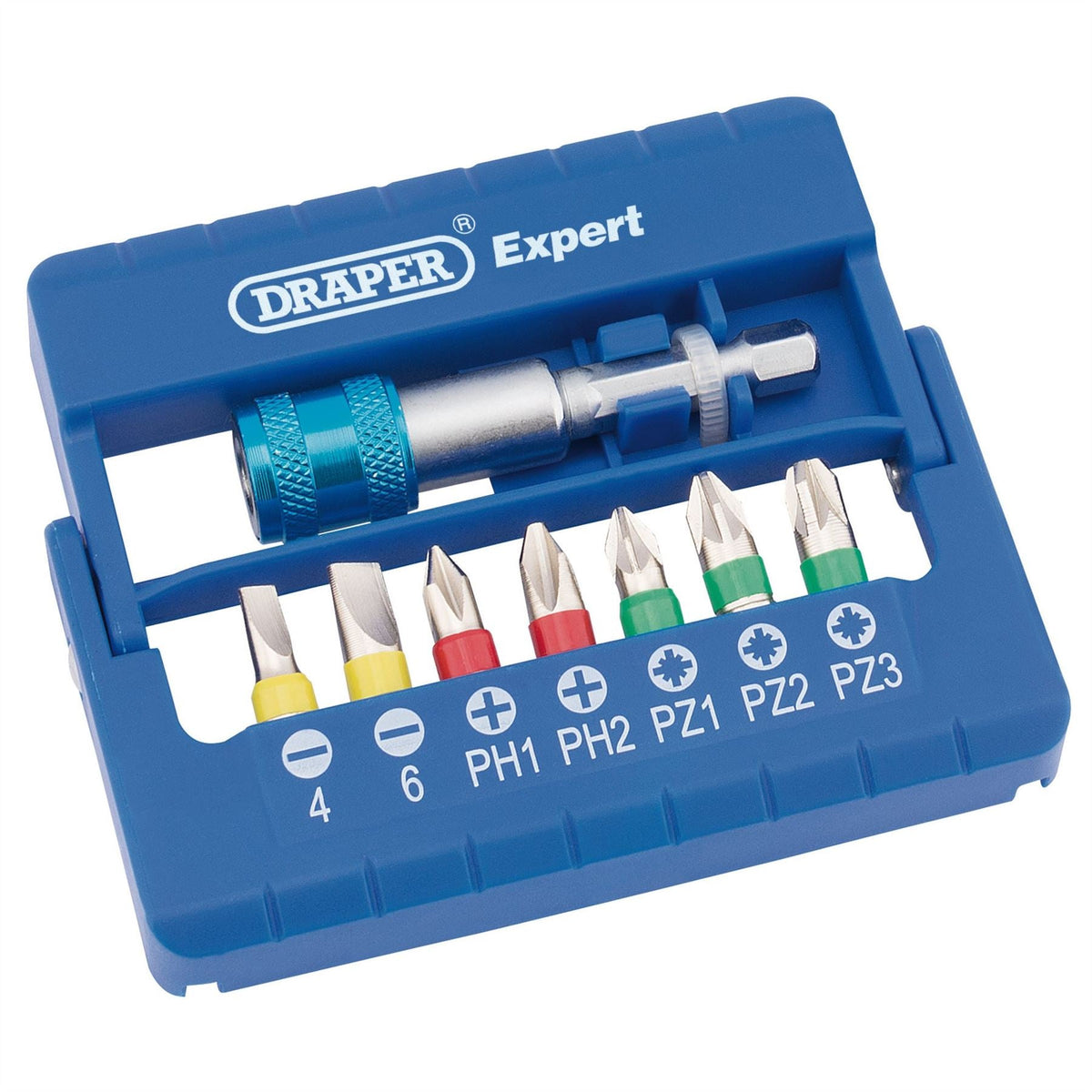 Draper Expert Coloured Screwdriver Bit Set (8 Piece) 82400  White Rose Tools