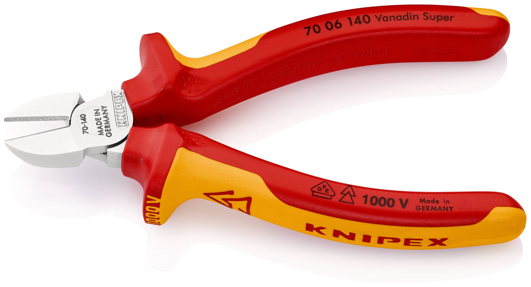 KNIPEX Diagonal Cutting Pliers Side Cutters 140mm VDE Insulated Multi Component Grips 70 06 140