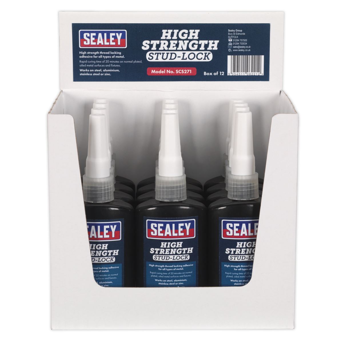 Sealey Stud Lock High Strength 50ml Pack of 12 