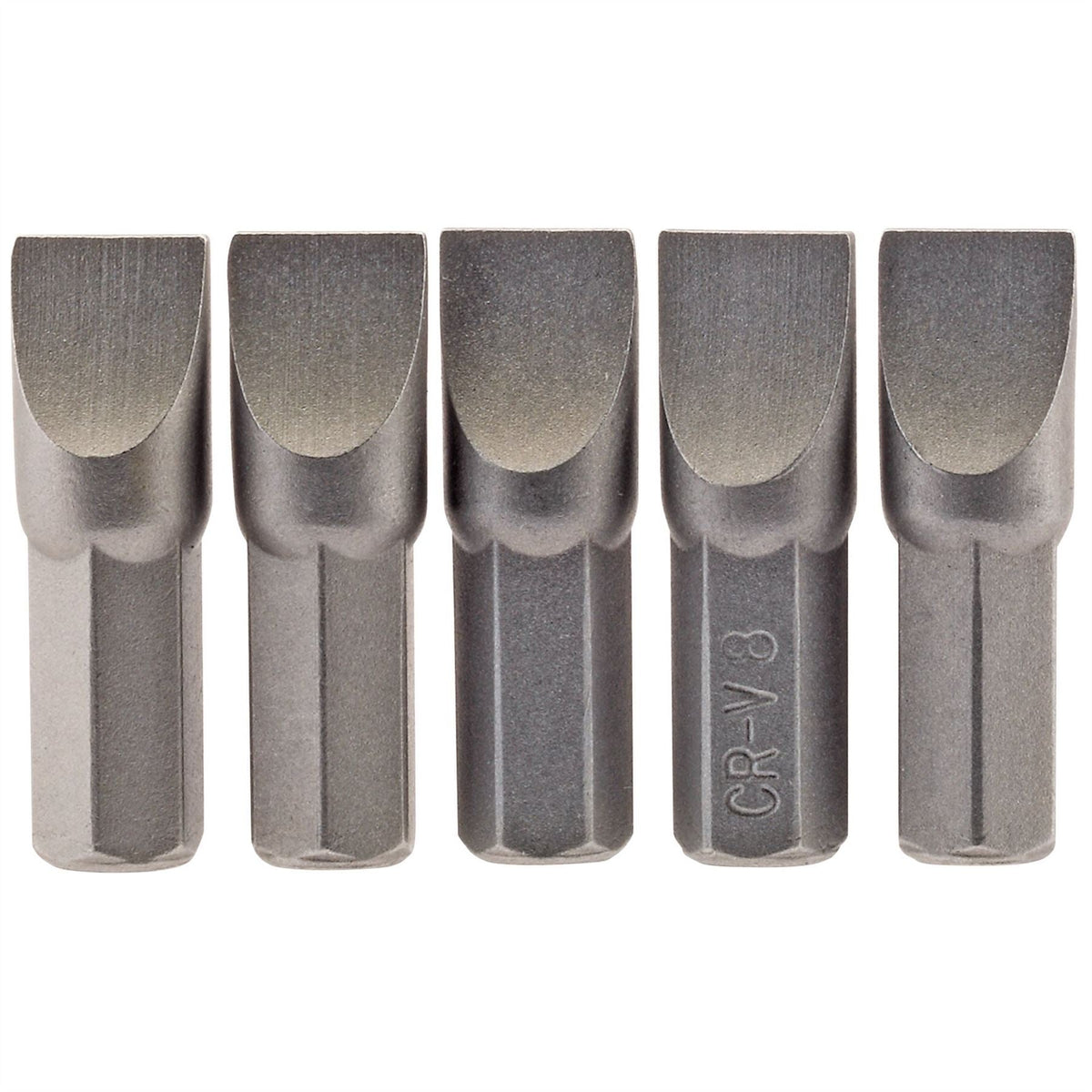 Draper Plain Slot Insert Bit 8.0mm 1/4" Hex 25mm Long (Pack of 5) 64013  White Rose Tools