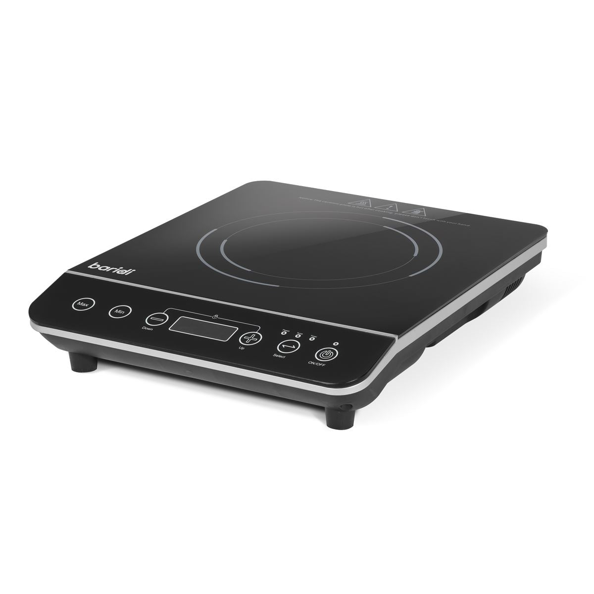 Baridi Induction Hob: Single Zone with 13A Plug, 10 Power Settings 200W-2000W, Touch Controls, 3-Hour Timer Function, Child Lock, Black