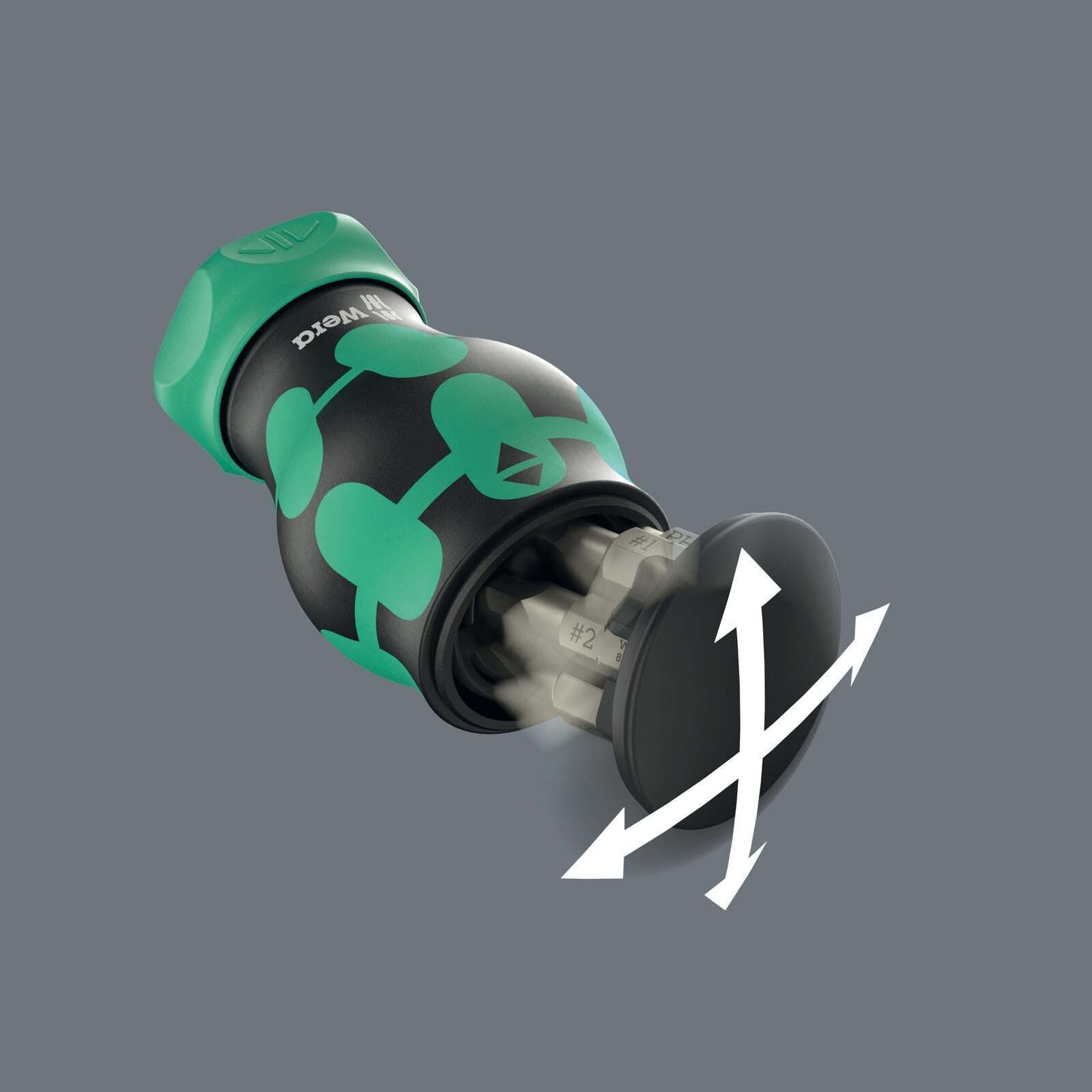 Wera Ratchet Screwdriver Kraftform Kompakt Stubby Magazine RA 4 6 Pieces PH SL SQ  White Rose Tools