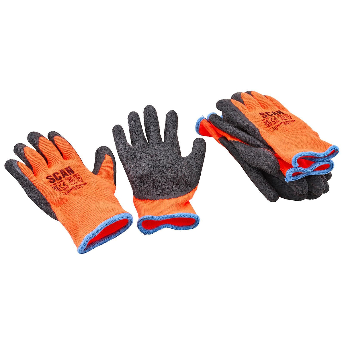 Scan Thermal Latex Dipped Gloves (3 Pairs) SCAGLOKSTH3  White Rose Tools