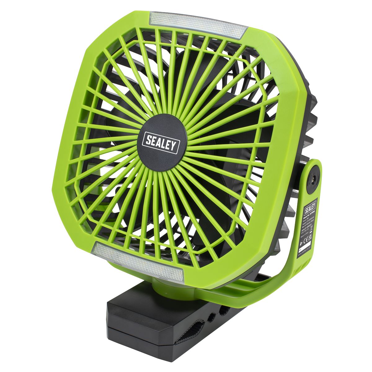 Sealey Portable Clip Fan with Worklight 8" 4 Speeds  White Rose Tools