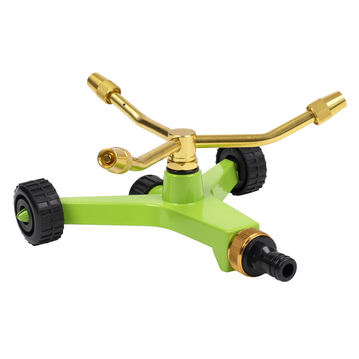 Sealey 3-Arm Brass Sprinkler with Metal Wheeled Base