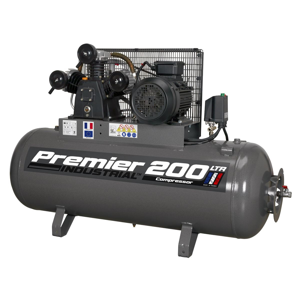 Sealey Premier 200L Belt Drive Air Compressor 5.5hp 3ph