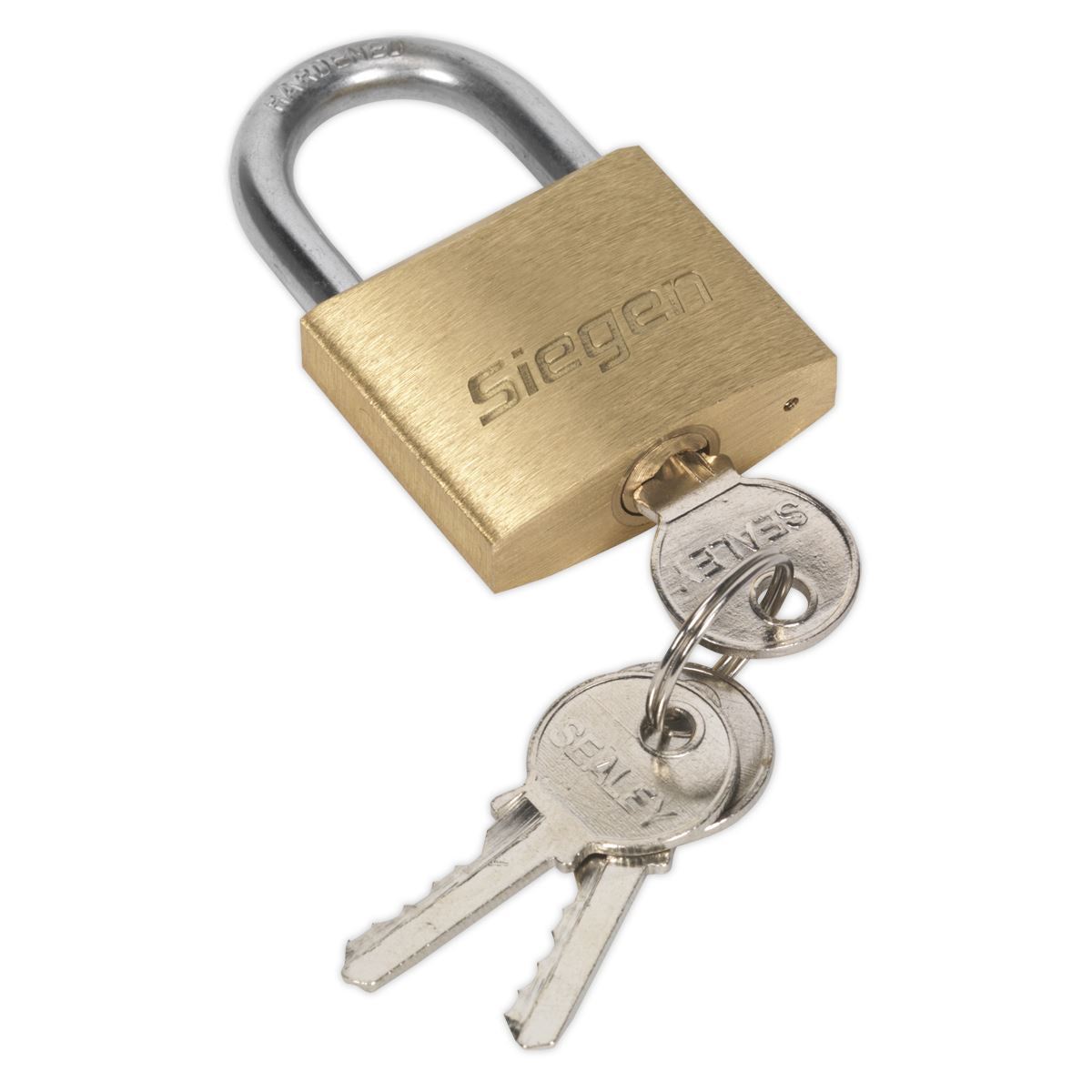 Siegen by Sealey Brass Body Padlock with Brass Cylinder 40mm