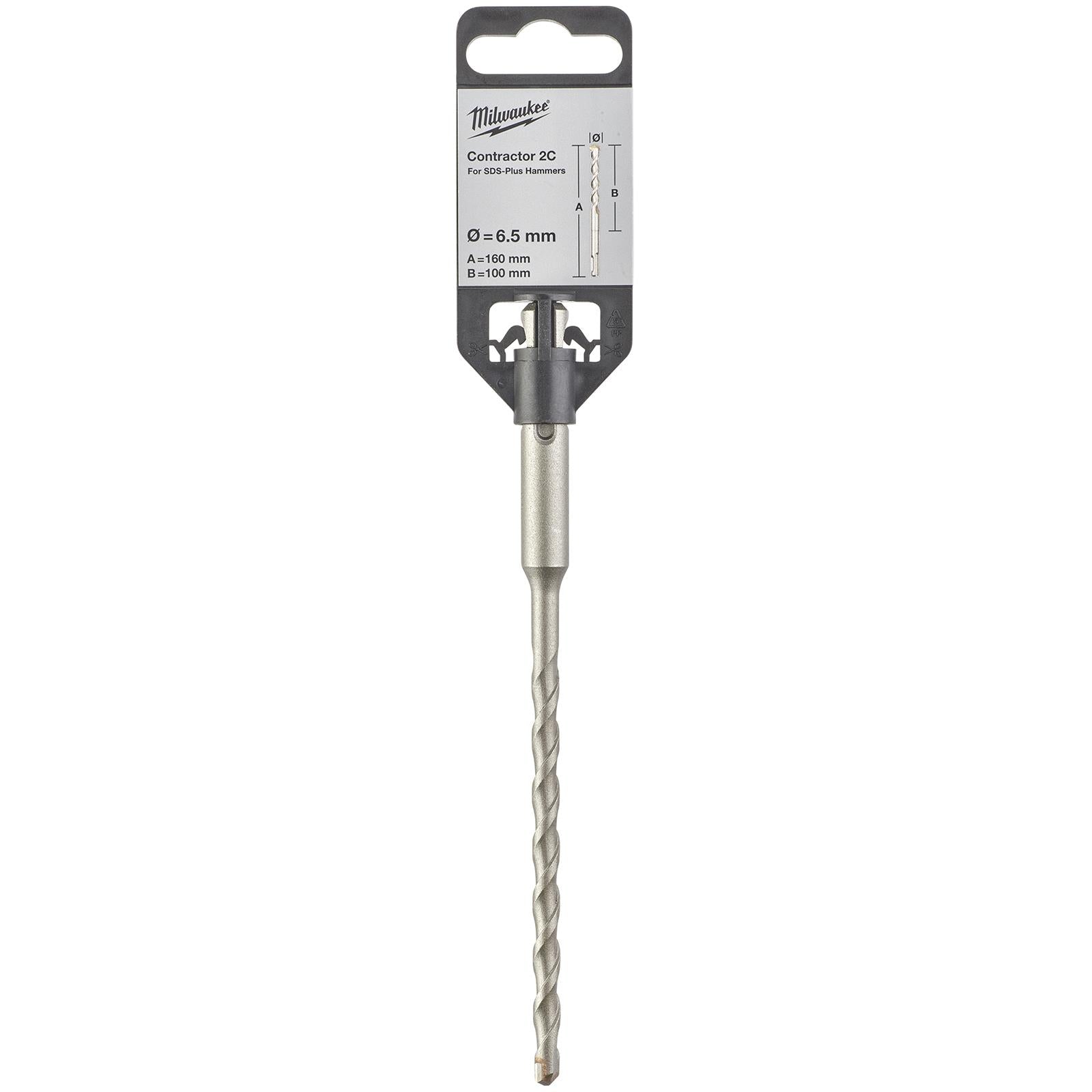 Milwaukee SDS Plus Contractor Hammer Drill Bits 2 Cut 
