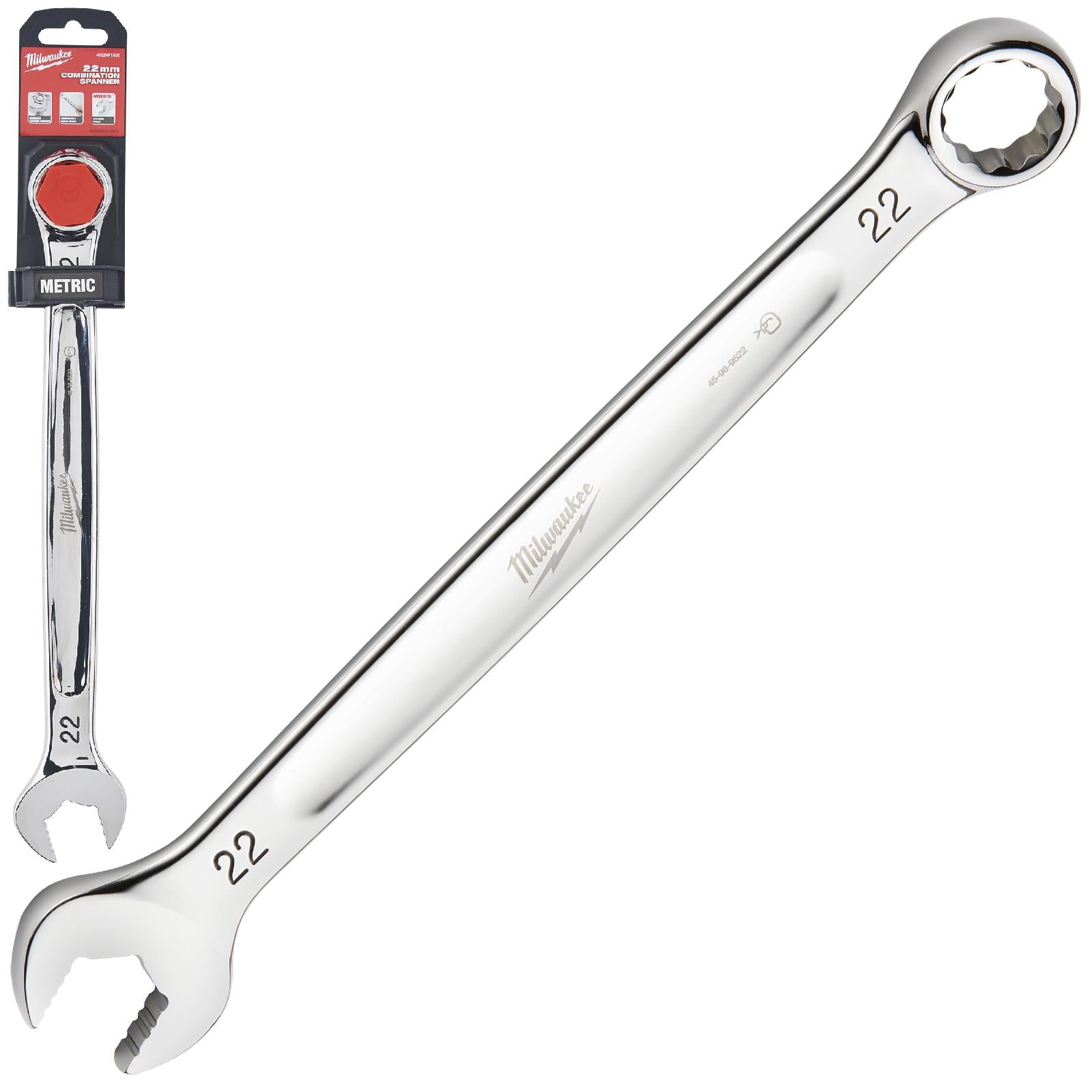 Milwaukee Combination Spanner MAX BITE Open End Ring Spanners - Choose Size