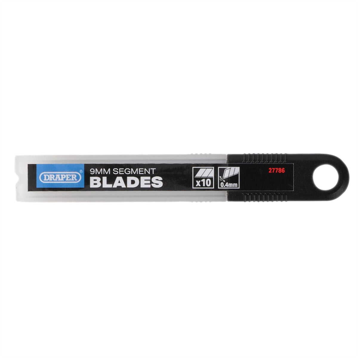 Draper Snap-Off Segment Knife Blades 9mm Black (Pack of 10) 27786  White Rose Tools