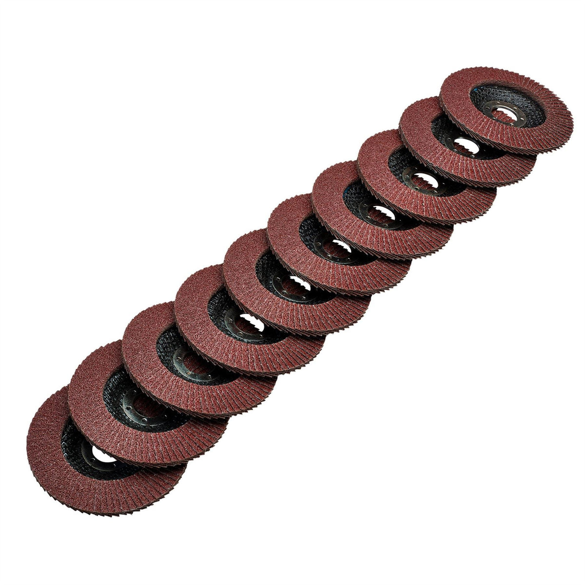 Draper Aluminium Oxide Flap Discs 115 x 22.23mm 60 Grit (Pack of 10) 83067  White Rose Tools