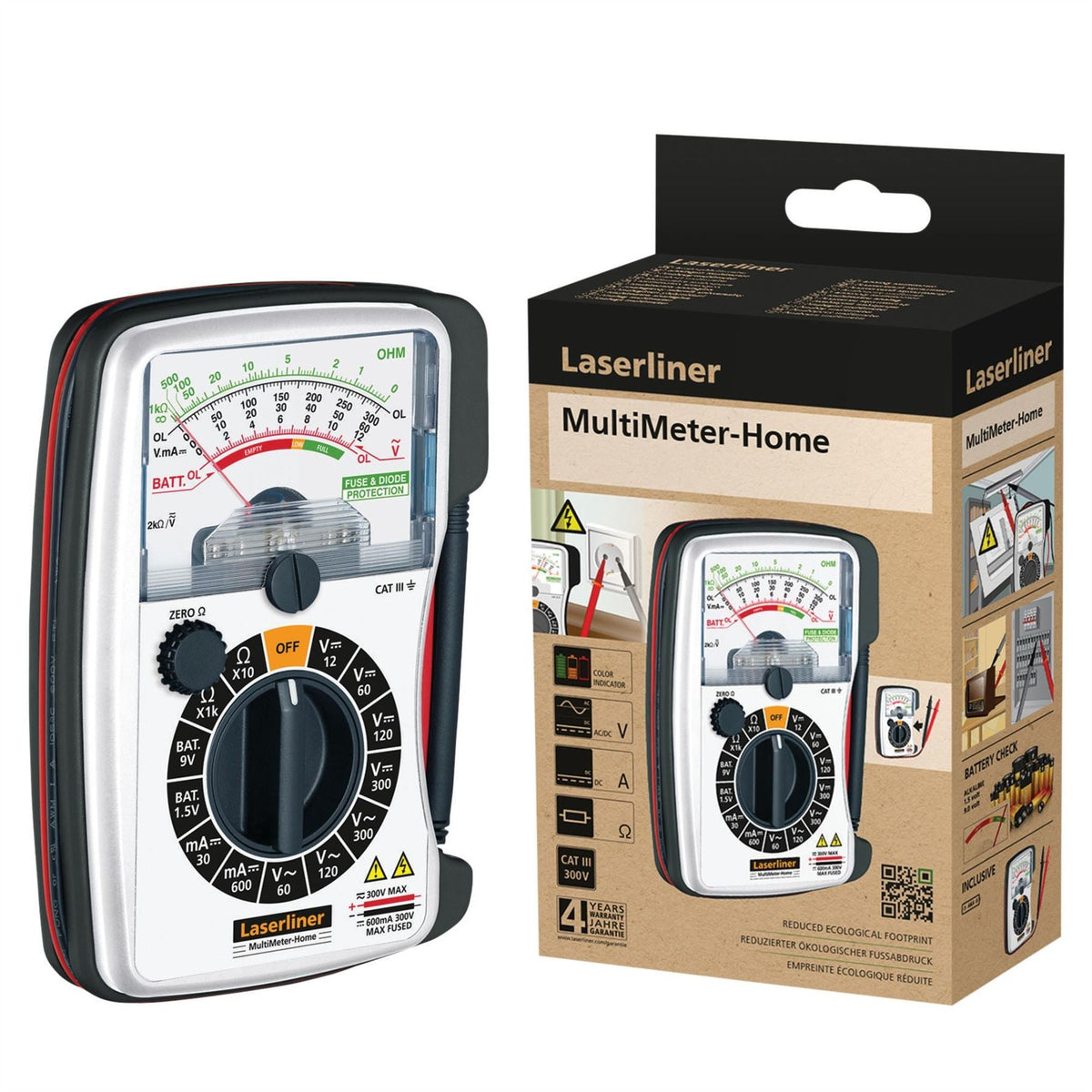Laserliner 083.030E MultiMeter-Home Analogue Multimeter 32072  White Rose Tools
