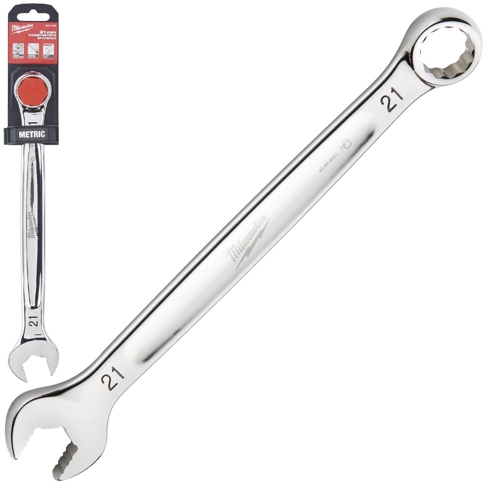 Milwaukee Combination Spanner MAX BITE Open End Ring Spanners - Choose Size