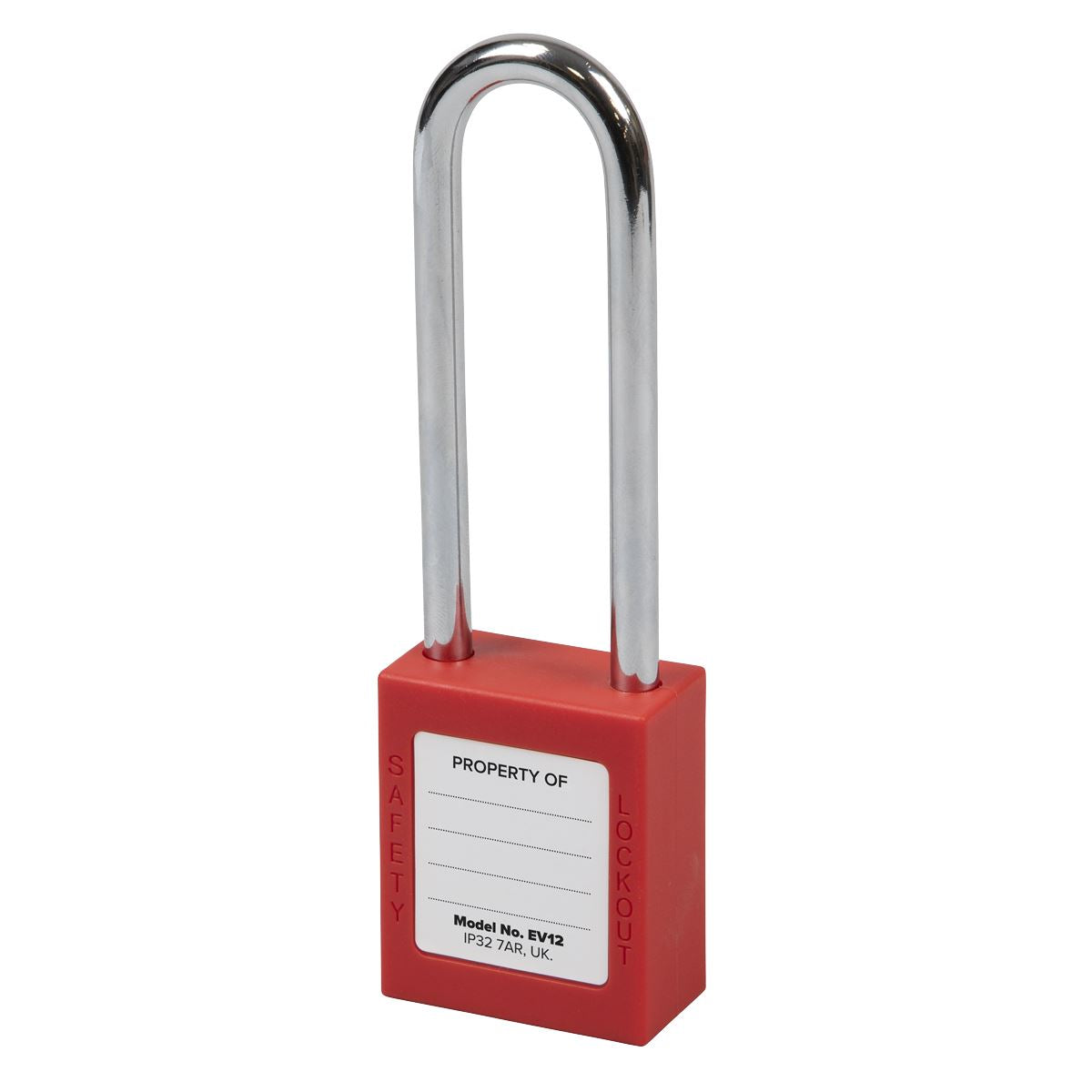 Sealey Safety Lockout Padlock - Long Shackle  White Rose Tools