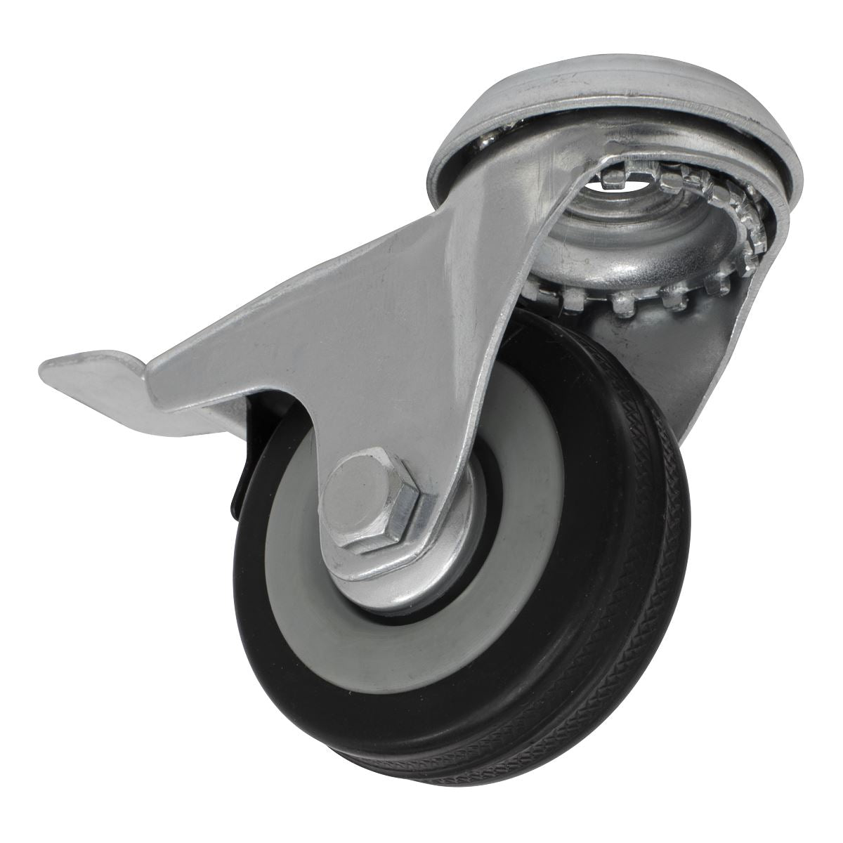 Sealey Castor Wheel Bolt Hole Swivel with Brake Ø50mm 