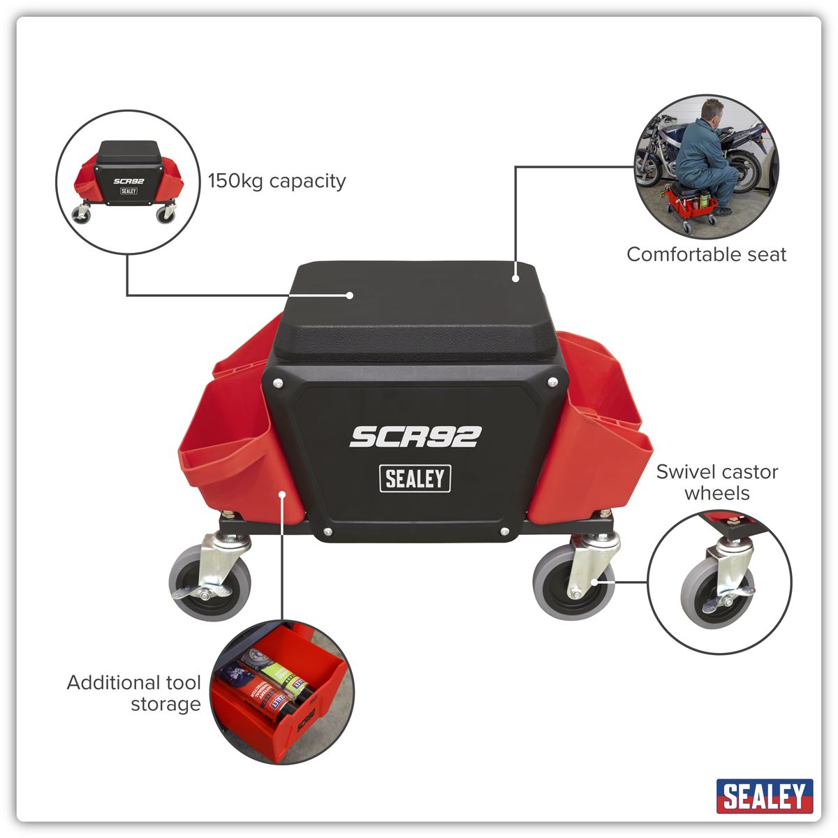 Sealey Mechanic's Detailing Utility Seat