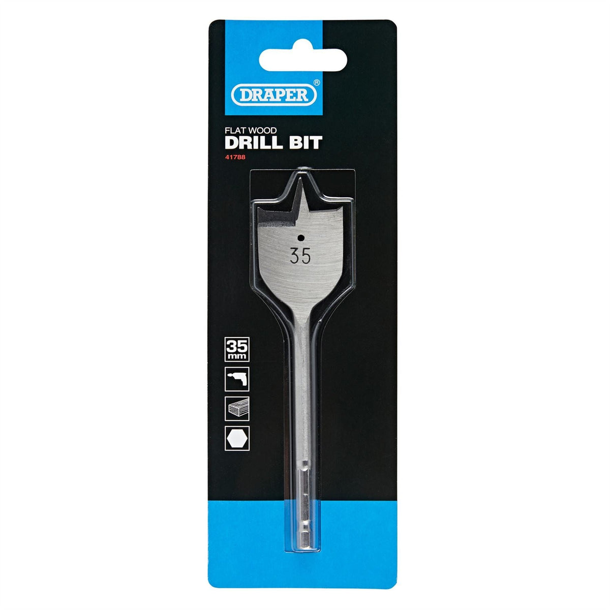 Draper Flat Wood Drill Bit 35 x 152mm 41788  White Rose Tools
