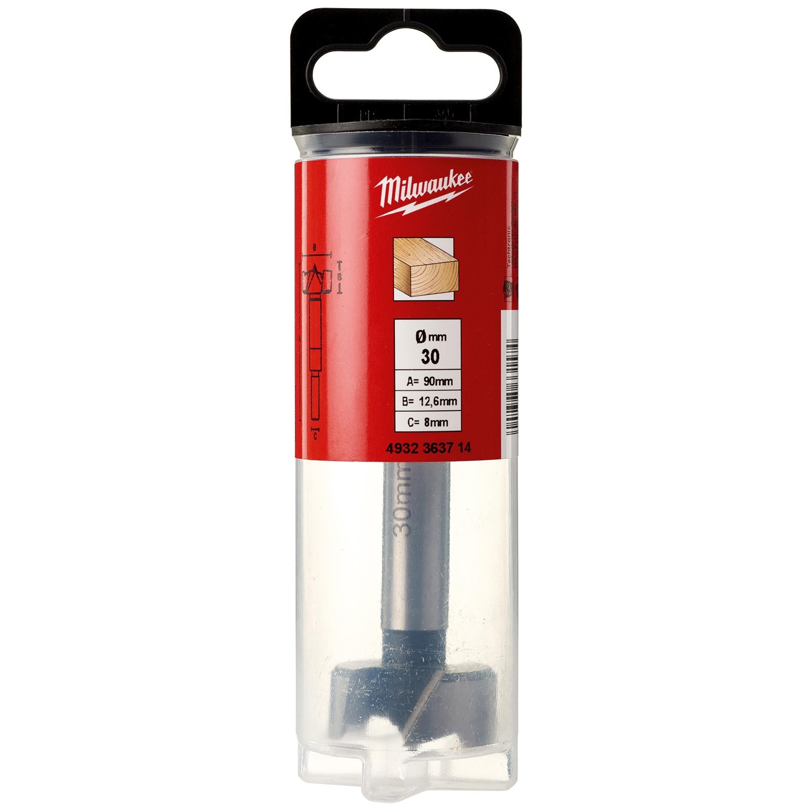 Milwaukee Forstner Wood Drill Bits 9.5mm Round Shank 90mm Long 50mm Working Length