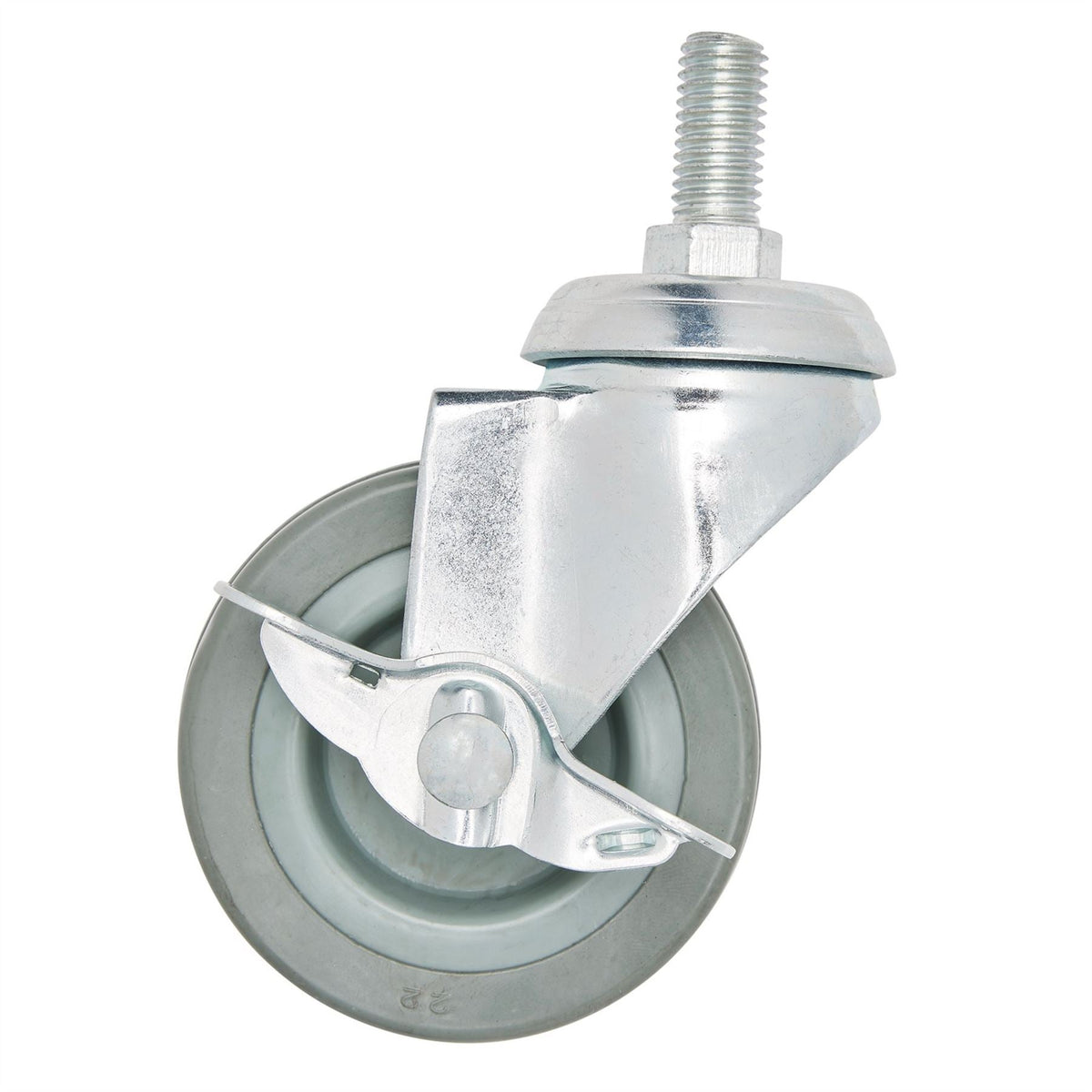 Draper Swivel Bolt Fixing Rubber Castor with Brake 75mm Diameter S.W.L. 70kg 65476  White Rose Tools