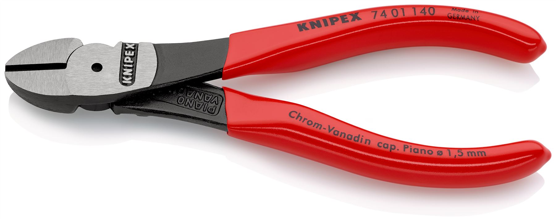 KNIPEX Diagonal Cutting Pliers High Leverage Side Cutters 140mm Plastic Coated Handles 74 01 140
