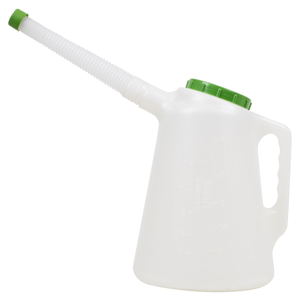 Sealey Oil Container with Flexible Spout 3L - Green Lid  White Rose Tools