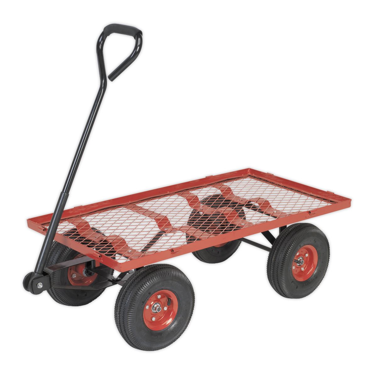 Sealey Platform Truck with Removable Sides Pneumatic Tyres 200kg Capacity 