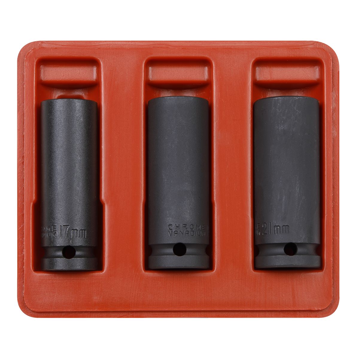 Sealey Impact Socket Set 3pc Deep 1/2"Sq Drive