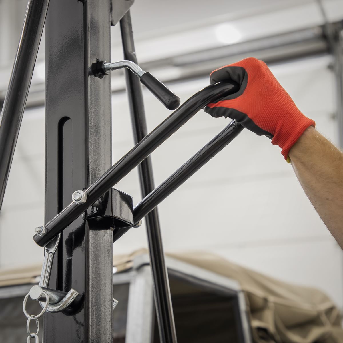 Sealey Portable Lifting Adjustable Gantry Crane 1 Tonne & Hoist Combo 