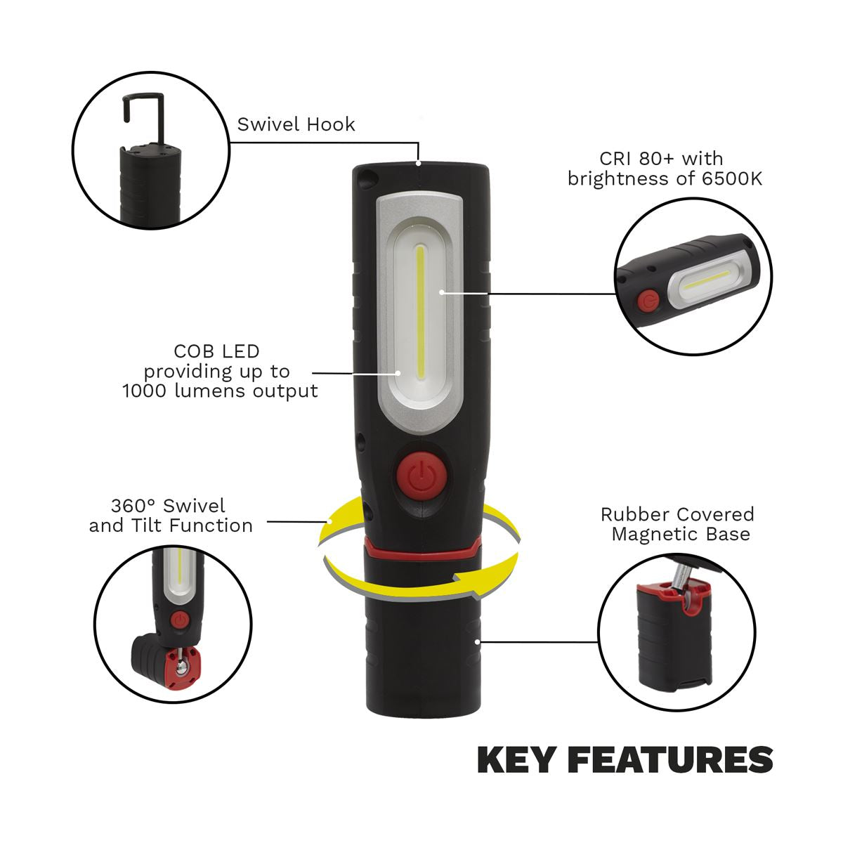 Sealey 360° Inspection Light 8W COB LED 12V SV12 Series - Body Only 
