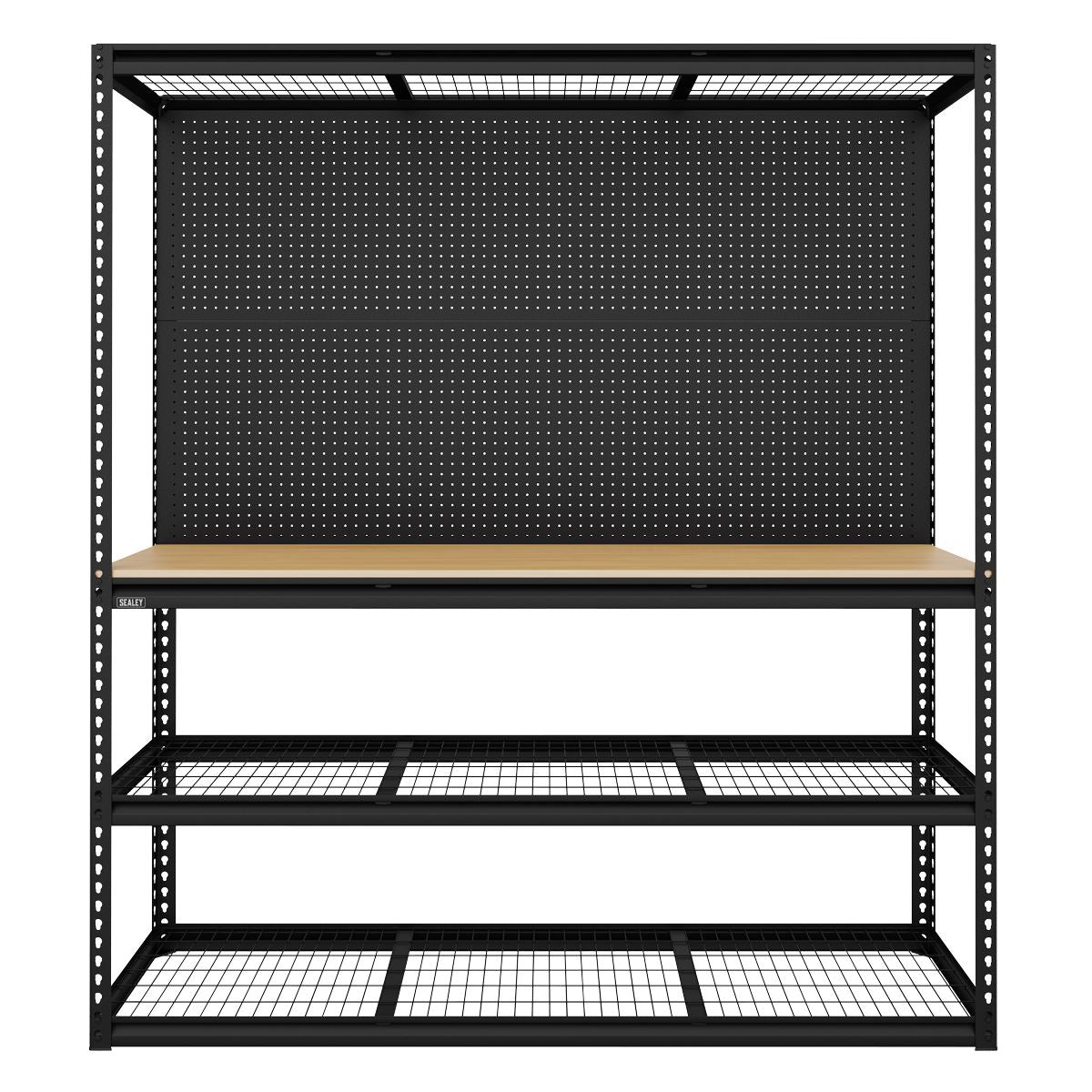 Sealey Heavy-Duty Modular Workbench with Racking & Pegboard 300kg Capacity Per Level 1820mm