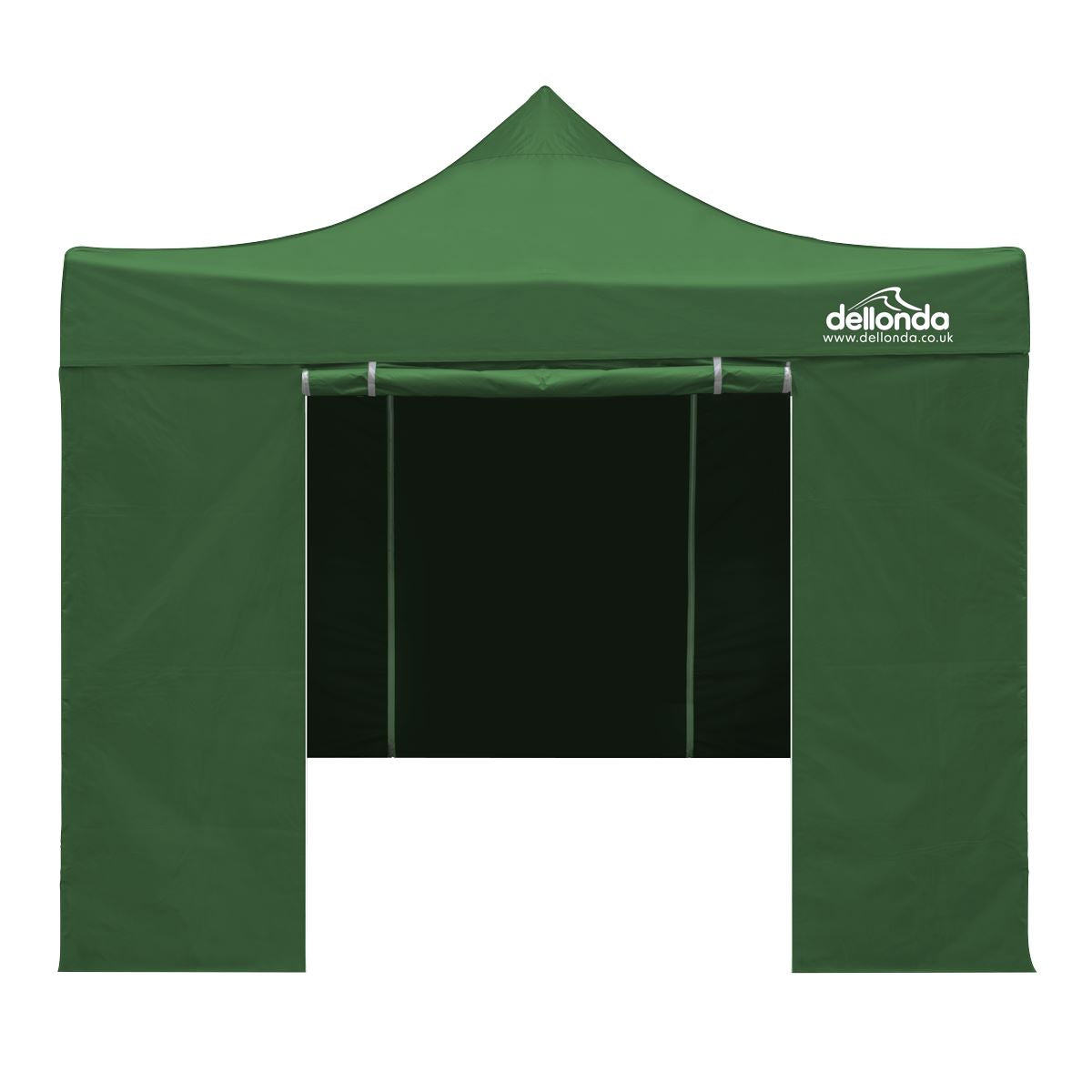 Dellonda Premium 3x3m Pop-Up Gazebo & Side Walls, PVC Coated, Water Resistant Fabric with Carry Bag, Rope, Stakes & Weight Bags - Green