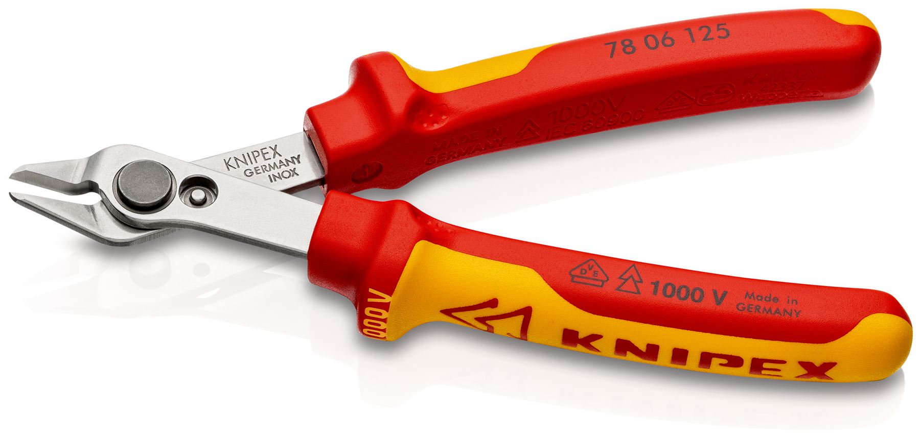 KNIPEX Electronics Super Knips Precision Cutting Pliers 125mm VDE Multi Component Grips 78 06 125 SB