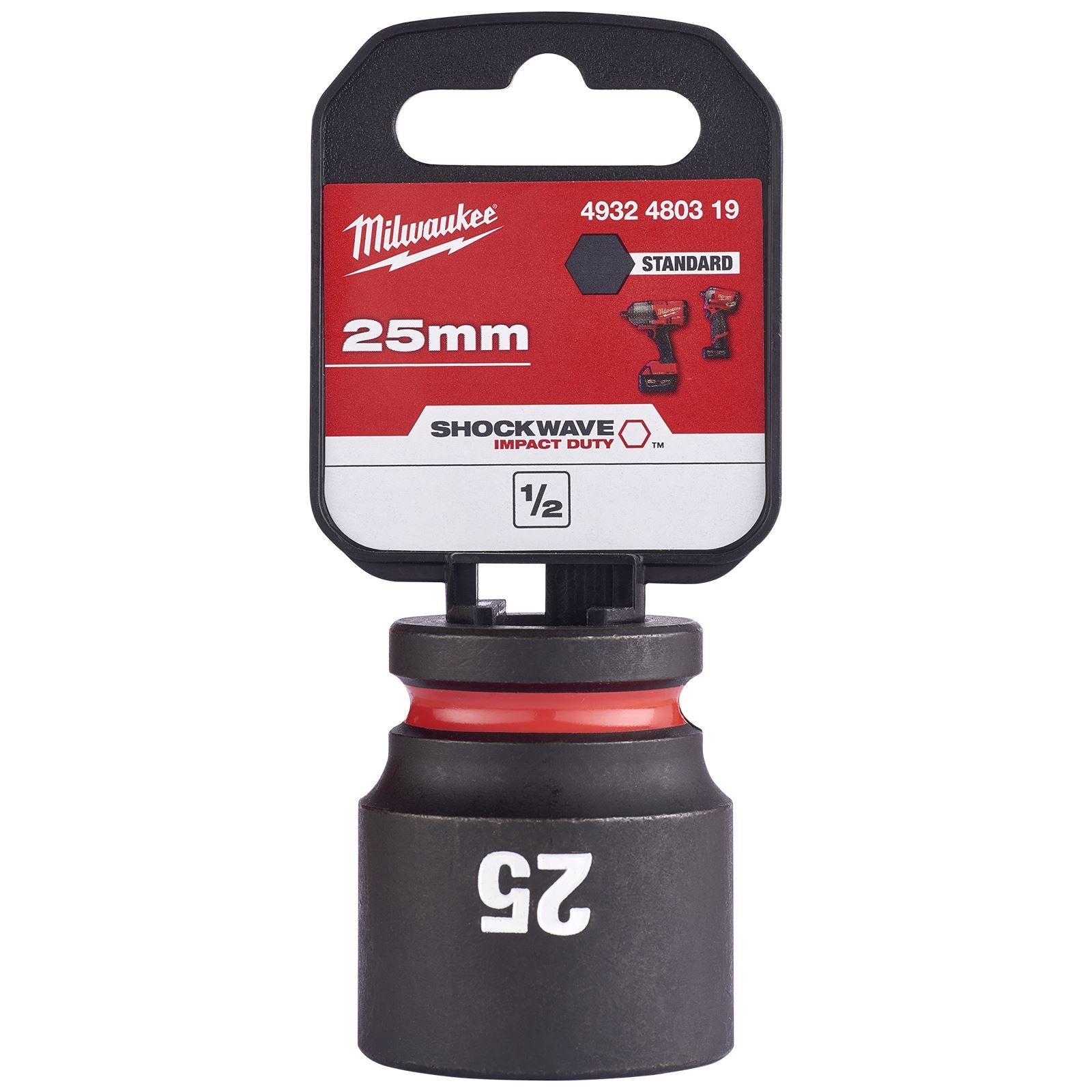 Milwaukee Impact Sockets Standard 1/2" Drive 8-32mm SHOCKWAVE Impact Duty 