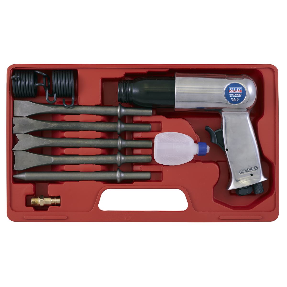 Sealey Air Hammer with Chisels Long Stroke Air Tool Workshop Garage 