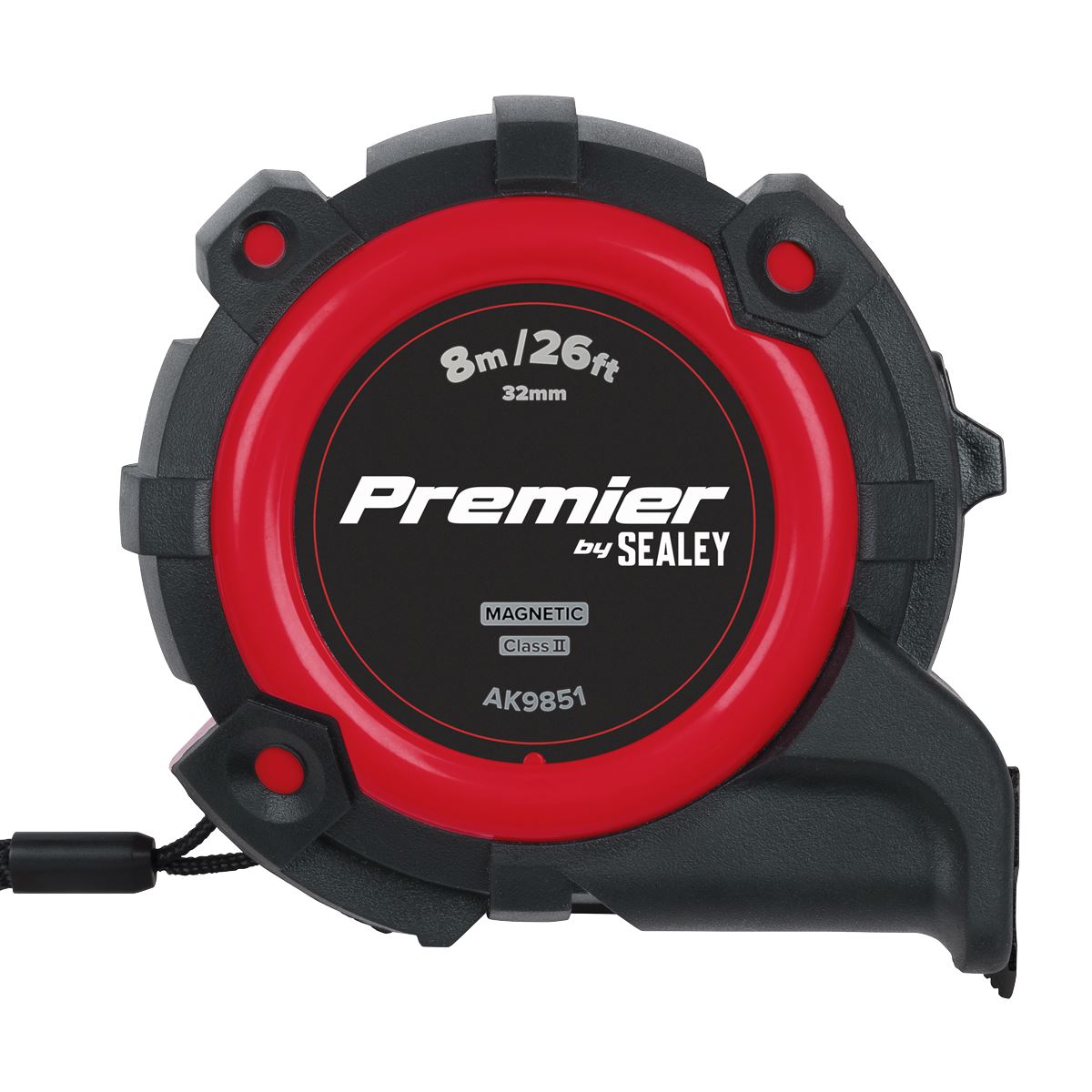 Sealey Premier Metric/Imperial Tape Measure Extra-Wide Blade 8m(26ft) x 32mm