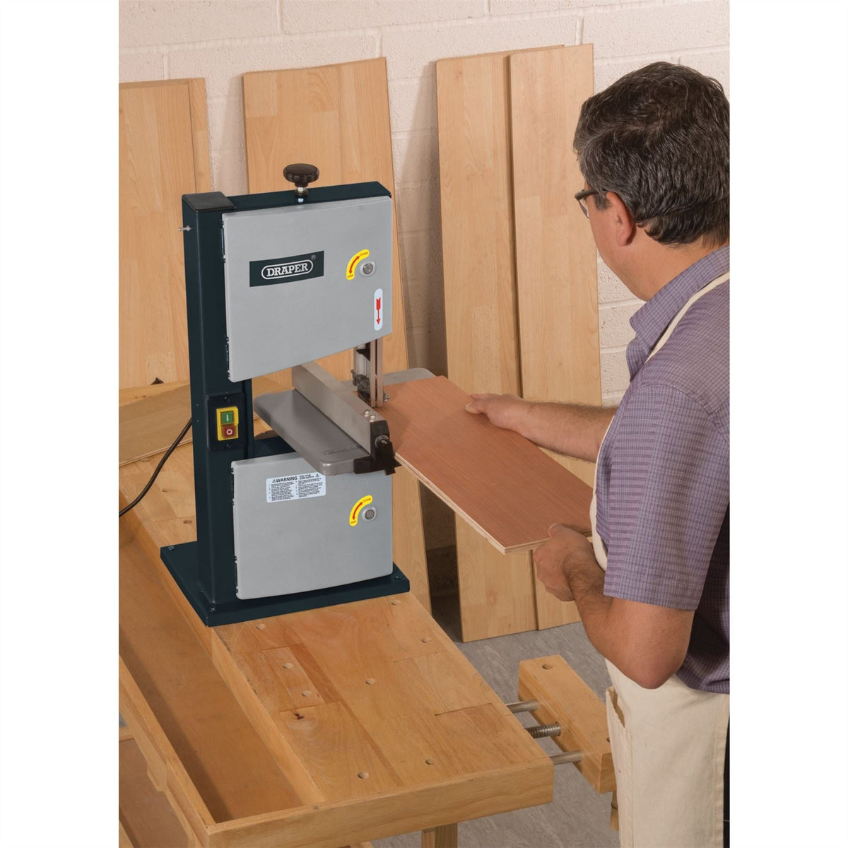 Draper Bandsaw with Steel Table 200mm 250W 82756  White Rose Tools