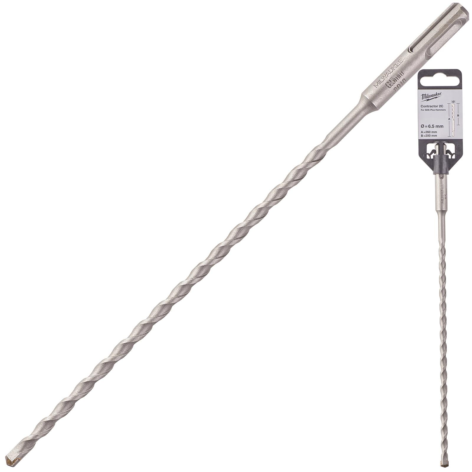 Milwaukee SDS Plus Contractor Hammer Drill Bits 2 Cut 