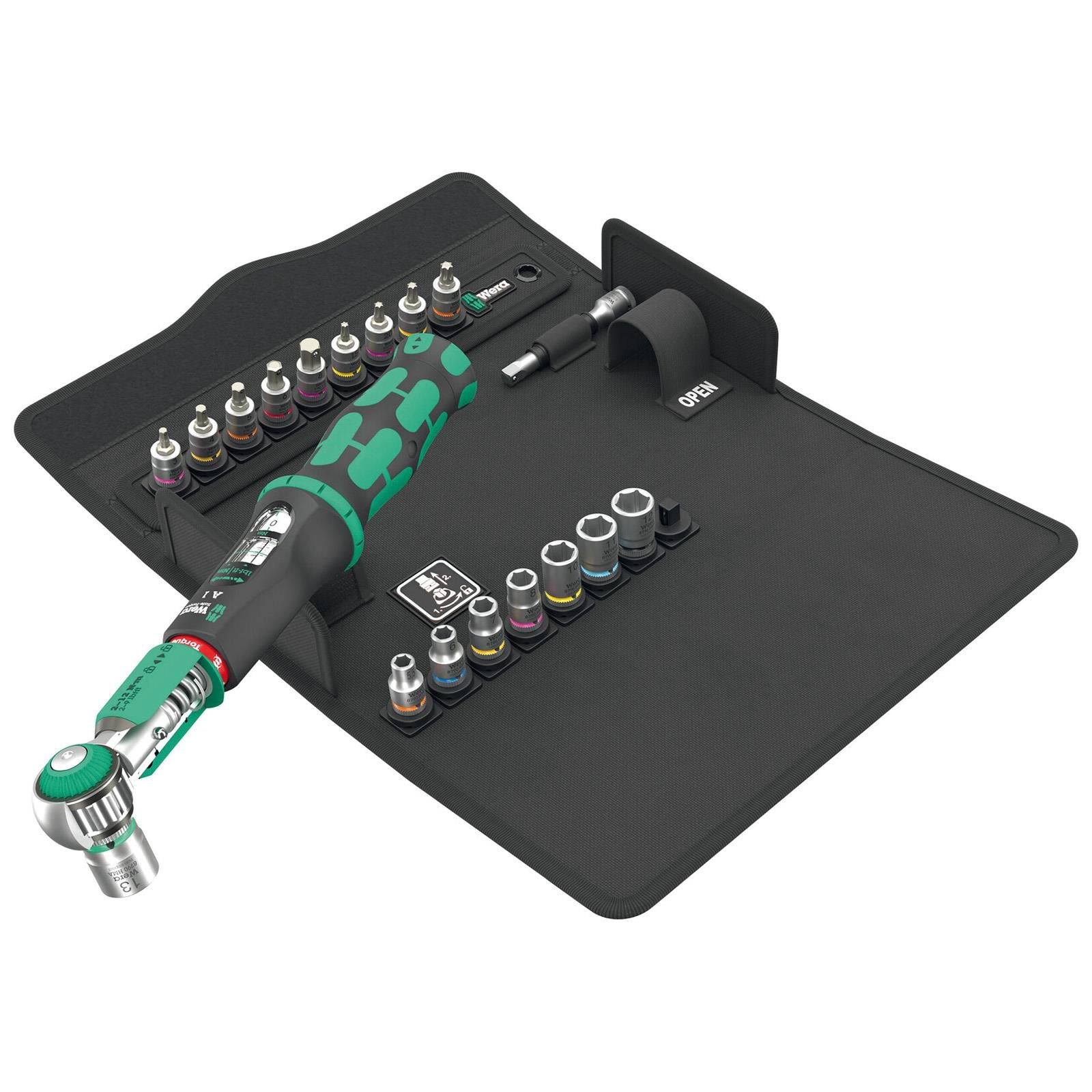Wera Torque Wrench Kit 1/4" Drive 2-12 Nm Safe Torque A 1 SHK Set 1 20 Pieces TX Hex 5.5-13mm Sockets
