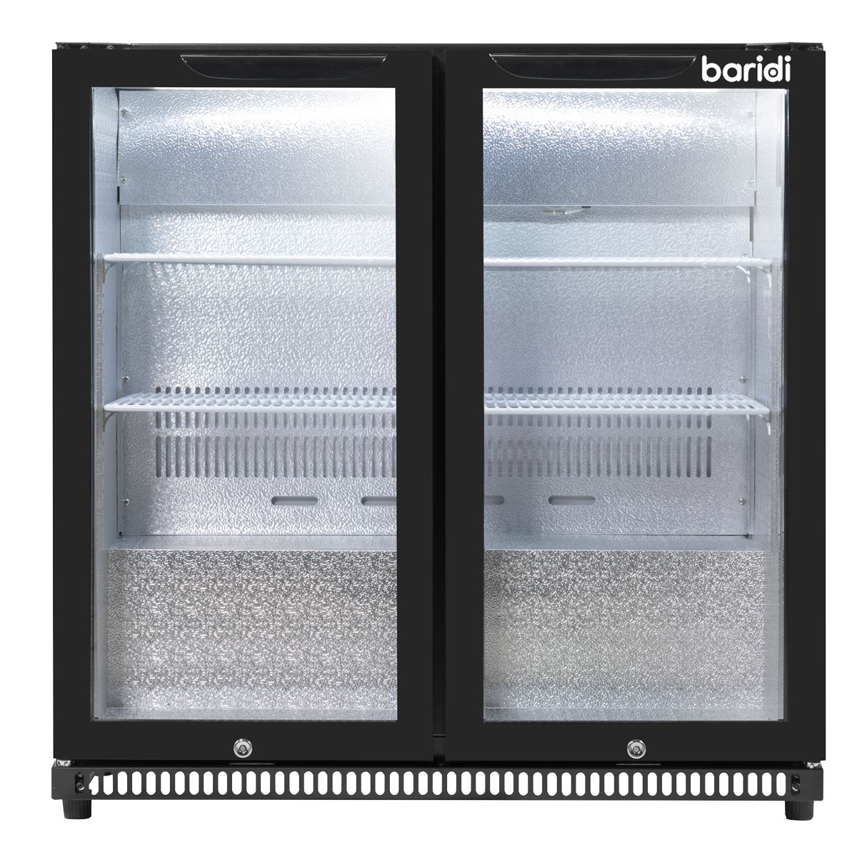 Baridi Hinged Double Door, Back Bar Drinks Fridge/Cooler, 190L Capacity  White Rose Tools