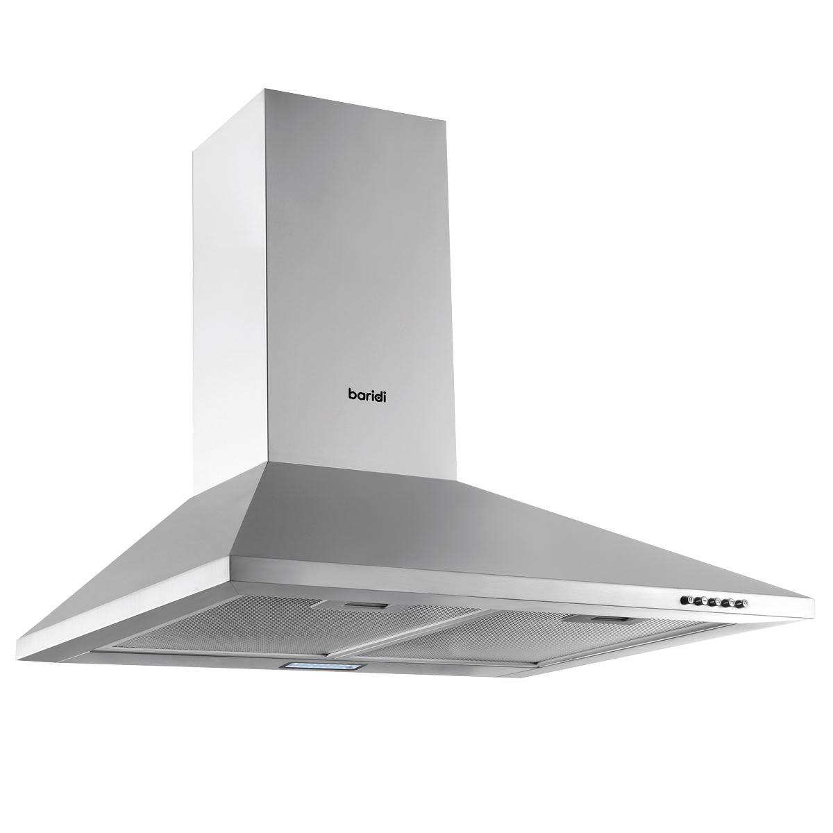 Baridi 60cm Chimney Style Cooker Hood with Carbon Filters, Stainless Steel