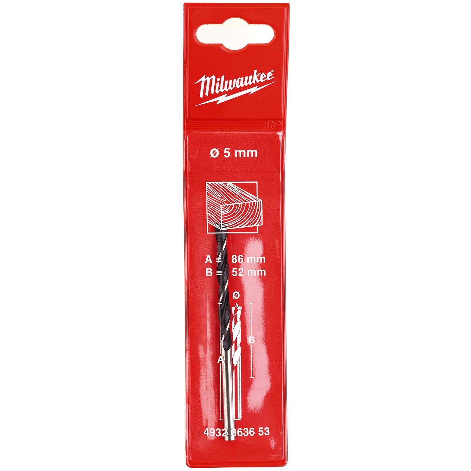 Milwaukee Lip and Spur Brad Point Wood Drill Bits 