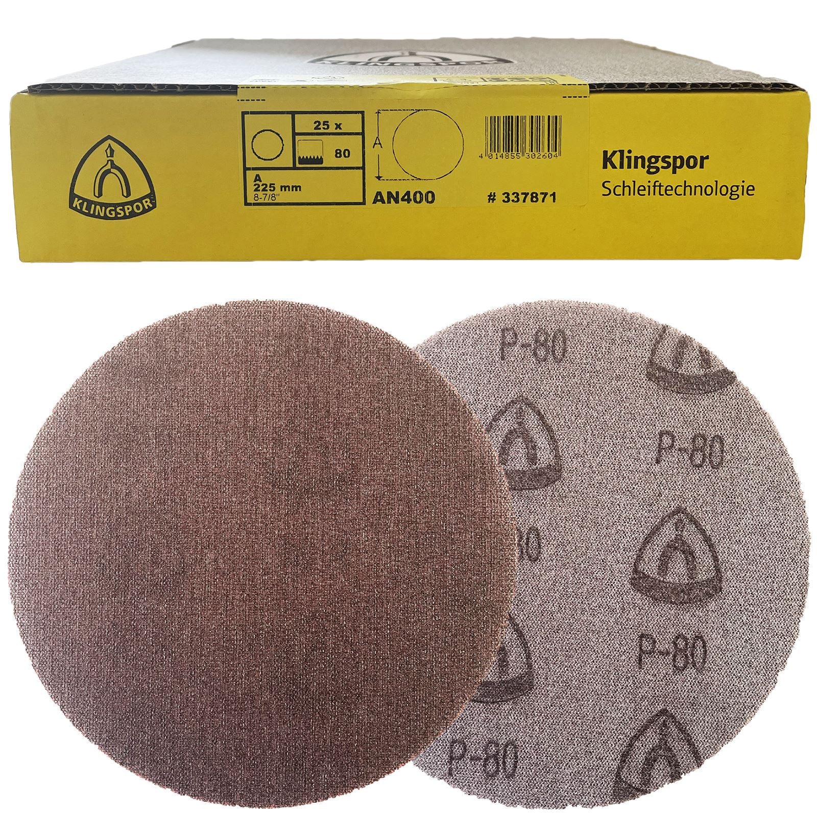 Klingspor Mesh Abrasive Sanding Discs Hook and Loop Aluminium Oxide 225mm AN400
