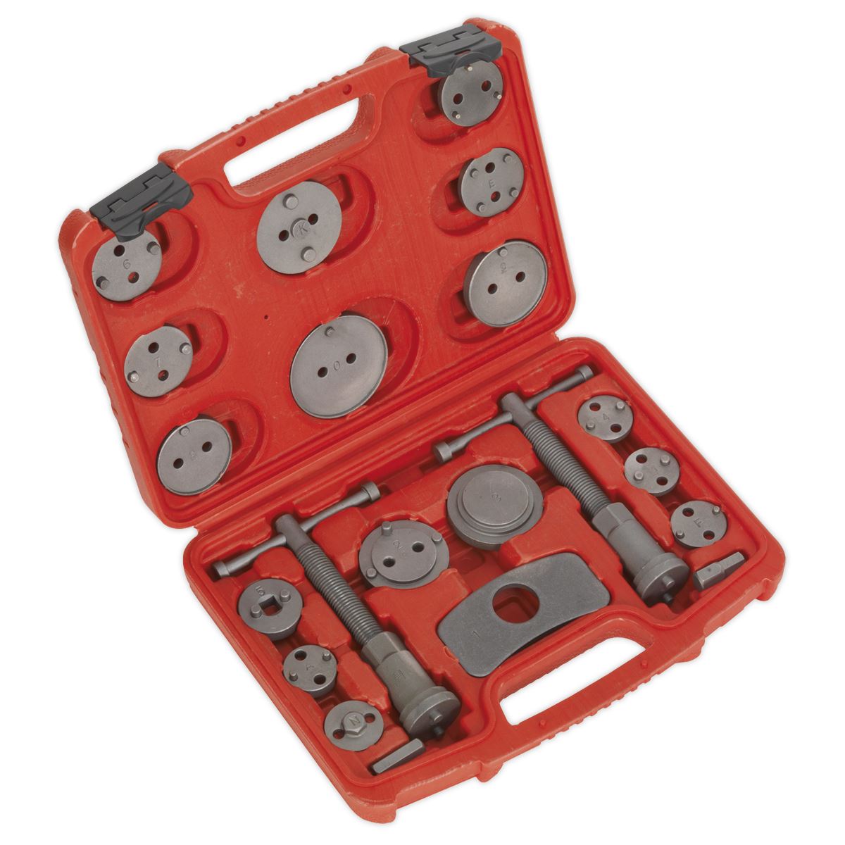 Sealey Brake Piston Wind-Back Tool Kit 21pc Left and Right Handed Assemblies